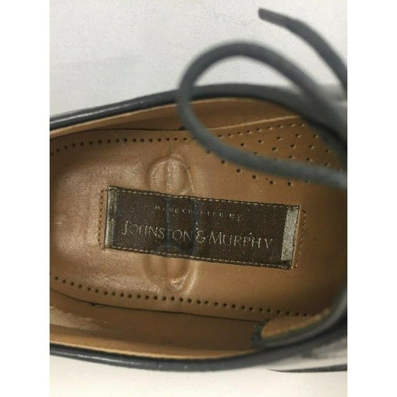 Johnston Murphy Mens 8.5   8/C  Leather Lace Up Black Dress Shoes - Picture 8 of 11